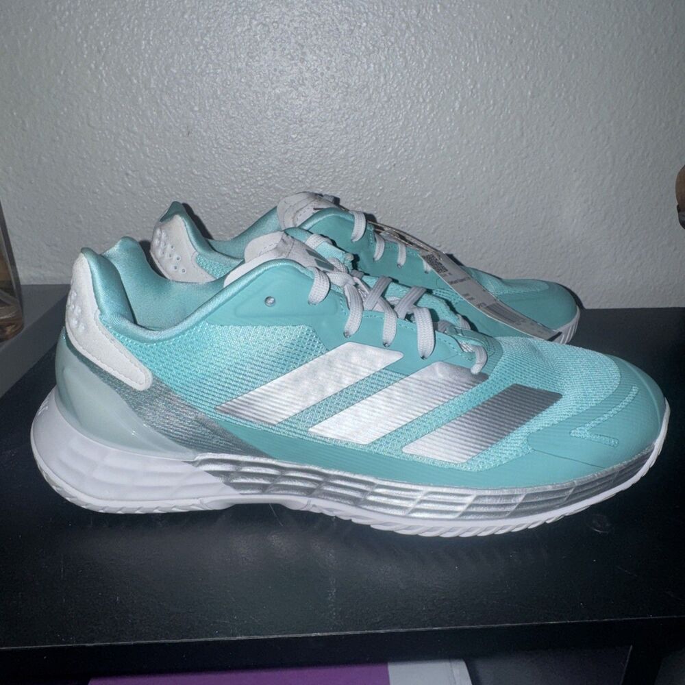 $130 Adidas Defiant Speed 2 Tennis Padel Shoes Aqua Blue JP9738 Women’s Sz 8.5